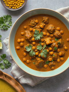 A picture of Spiced Lamb Curry Harmony with Chana Dal.
