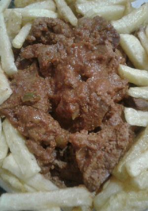 عکسی از دستور خوراک جیگر مرغ و سیب زمینی😋😋