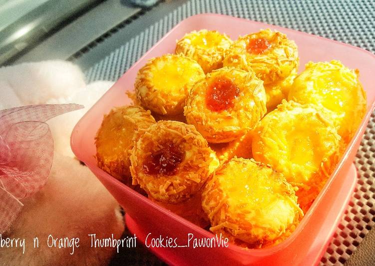 Strawberry n Orange Thumbprint Cookies