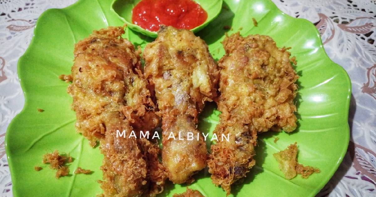 Resep 61. Ayam Goreng Balut Telur Renyah oleh Mama Albiyan 