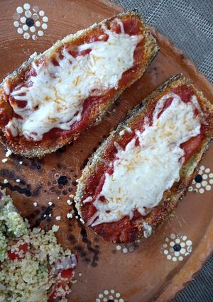 Una foto de Milanesa de berenjena 🍆