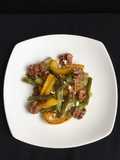 Grilled Asparagus and Paprika Salad: with Feta Cheese and toasted Walnuts