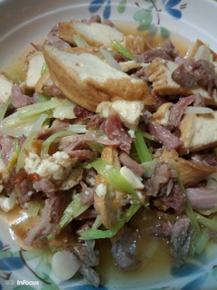 芹菜油豆腐鴨肉絲 的食譜成品照片