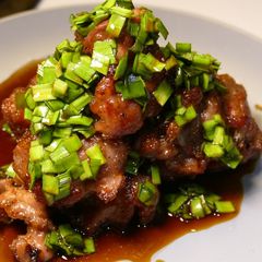 A picture of 【Garlic Chive Soy Sauce】with Gizzard Karaage.