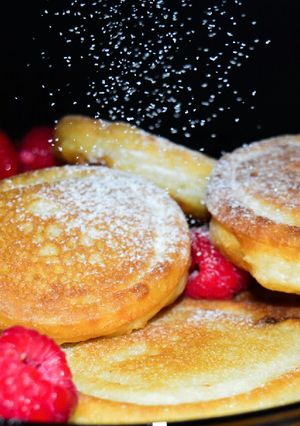 A picture of Lemon zest & Cardamom scotch pancakes #charityrecipe.
