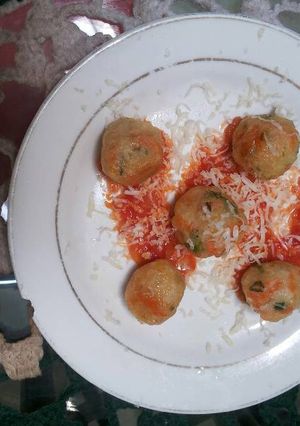 Foto resep Fried Potatoes with Tomato sauce homemade