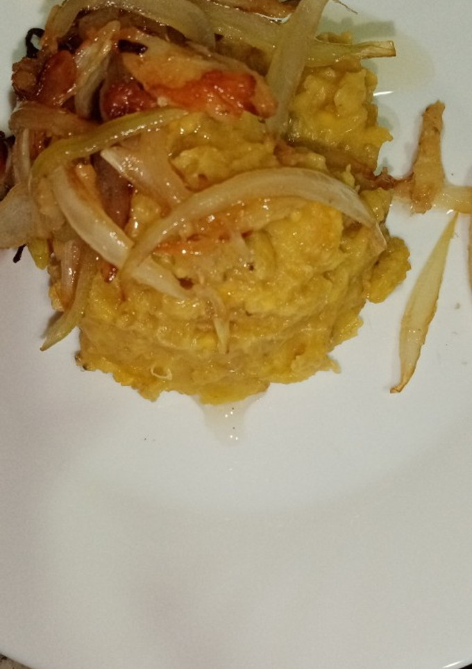 Una foto de Mangu con bacalao