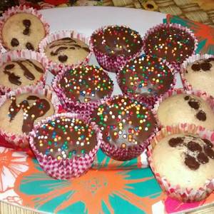 Muffins Vainilla con chips de chocolate y Muffins de chocolate