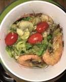 Tallarines de Zuchinni con Langostinos