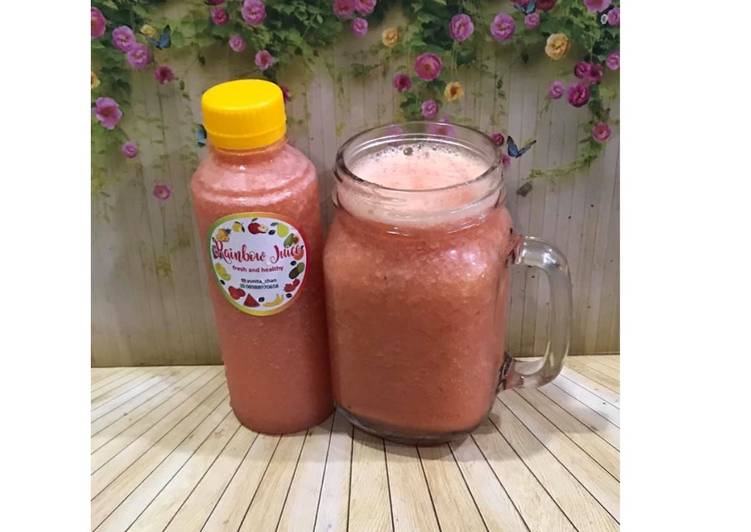Langkah Mudah untuk Menyiapkan Diet Juice Papaya Apple Calamansi Strawberry Lychee, Lezat