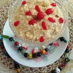 A picture of Paneer kheer or chanar payesh.