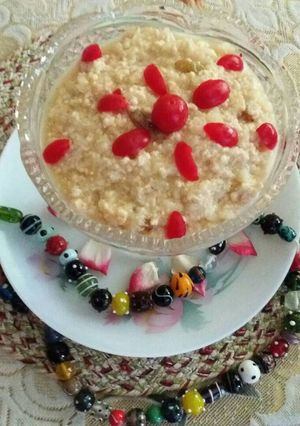 A picture of Paneer kheer or chanar payesh.