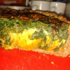 Una foto de Tarta integral de Calabaza, choclo y espinaca