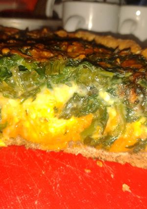 Una foto de Tarta integral de Calabaza, choclo y espinaca