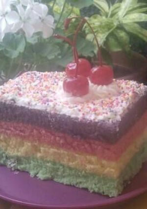 Foto resep Bolu kukus pelangi