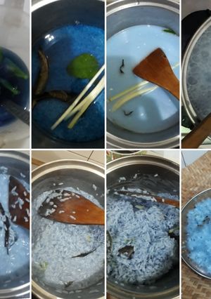 Foto resep Nasi gurih biru bunga telang