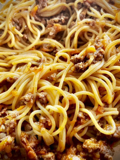 Una foto de Spaghetti a la boloñesa