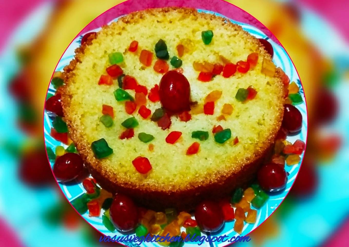 Rava Tutti Frutti Cake in Pressure Cooker