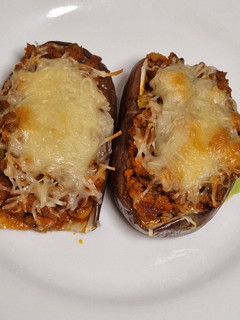 Una foto de Berenjenas rellenas de carne