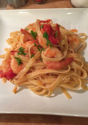 Φωτογραφία της συνταγής Ζυμαρικά Fettuccine με γαρίδες