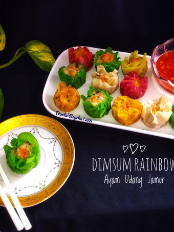 Resep 🥡 Dimsum Rainbow (Ayam Udang Jamur) Istimewa