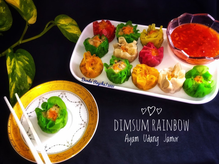 Resep 🥡 Dimsum Rainbow (Ayam Udang Jamur) Istimewa