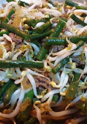 Foto resep Tumis Daging Sapi Giling Kacang Panjang&Tauge