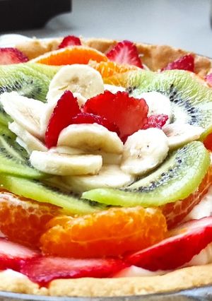 Una foto de Tarta de frutas y crema