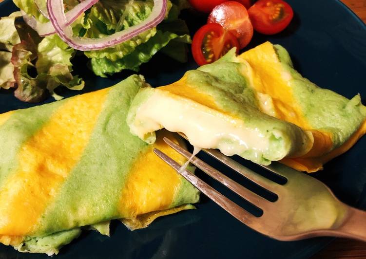 Recipe of Super Quick Homemade ★Striped cheese omelet★