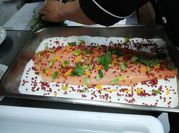 Una foto di filetto salmone