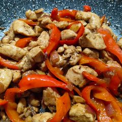 A picture of Chicken and Bell Pepper Saute.
