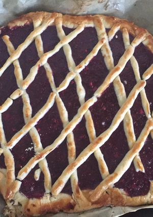 Málnás rácsos pite recept fotója