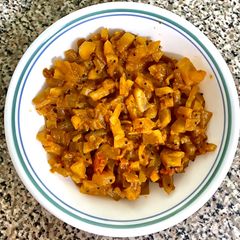 Mullangi poriyal (Radish curry) A picture of Mullangi poriyal (Radish curry).
