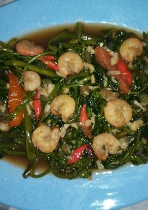 Foto resep Oseng Kangkung Udang