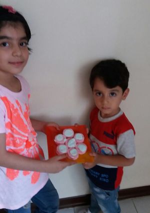 عکسی از دستور مارشمالو یا پف پفی دو رنگ