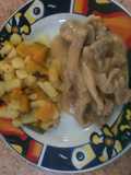 Jirones de pollo en salsa