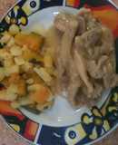 Jirones de pollo en salsa