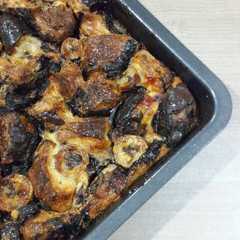 A picture of Banana Chocolate Croissant Pudding.