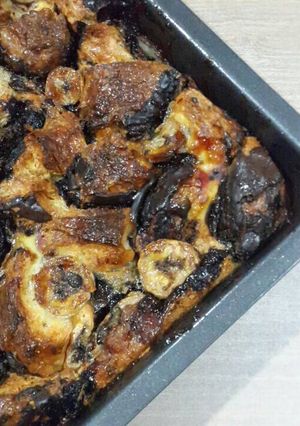 Foto resep Banana Chocolate Croissant Pudding