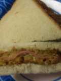 Corn breaded bologna sandwich