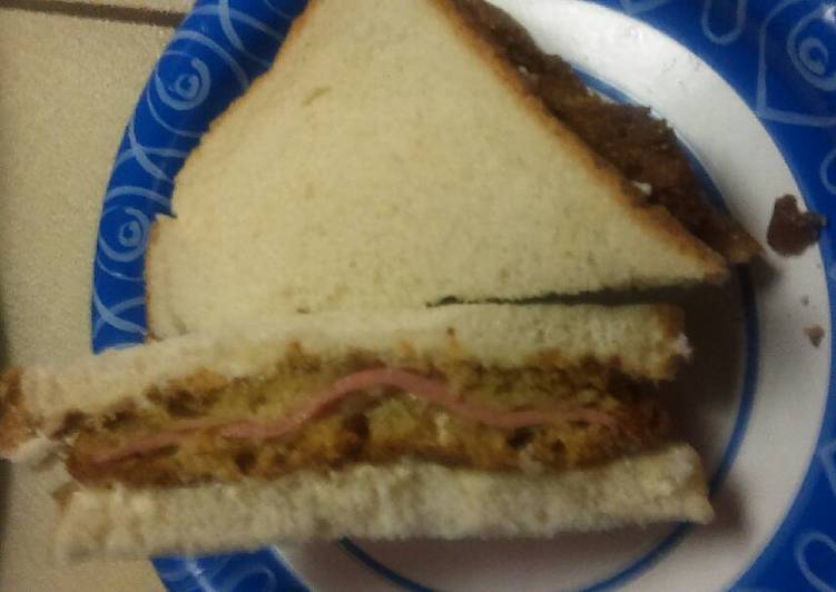 Corn breaded bologna sandwich