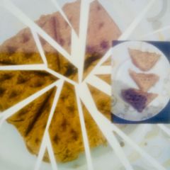 A picture of PavBhaji Sandwich waffles.