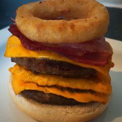 2 NikNak Bacon double cheeseburger for just £3 😍 just add a side to make a meal!! A picture of 2 NikNak Bacon double cheeseburger for just £3 😍 just add a side to make a meal!!.