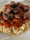 Beef Steak with Wheat and Ratatouille