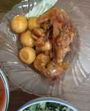 Gà kho trứng cút - bé ăn dặm