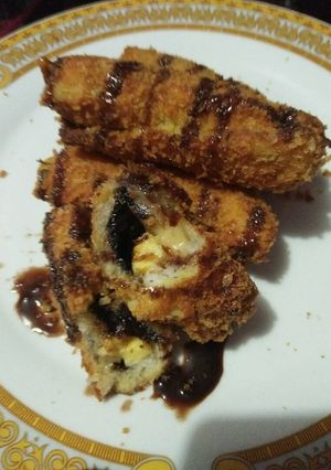 Foto resep Roti goreng keju pisang coklat