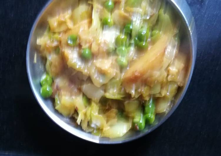 Recipe of Homemade Cabbage matar veg