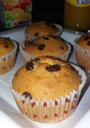 Una foto de Cupcakes con chips de chocolate