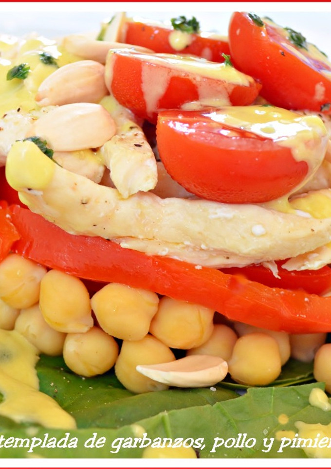 Una foto de Ensalada templada de garbanzos. (Thermomix)