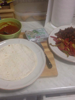 Una foto de Fajitas vegetarianas de avena y verduritas con Garam Masala